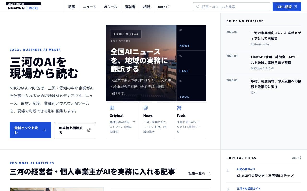 MIKAWA AI PICKSのサイト