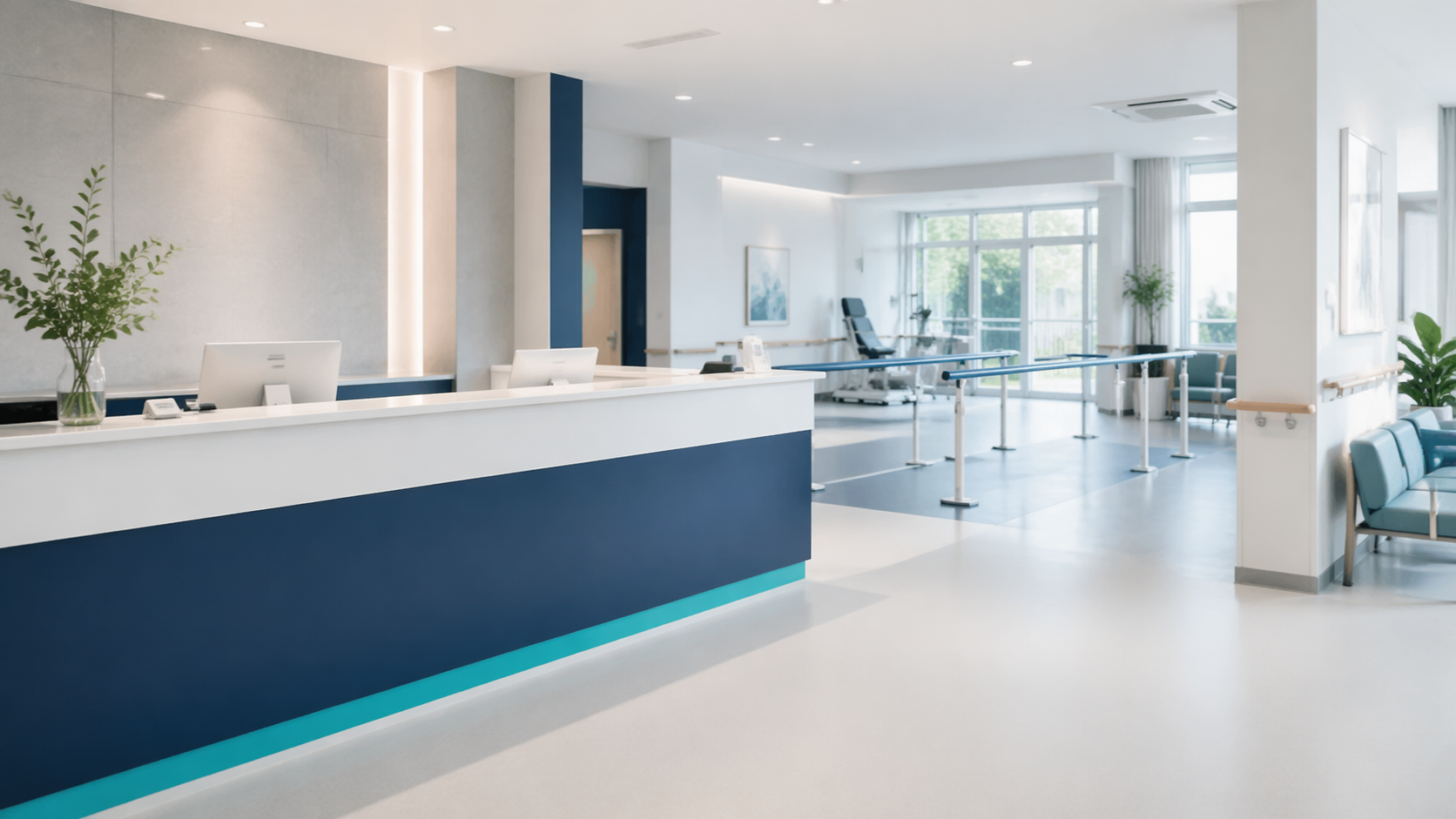 受付とリハビリスペース